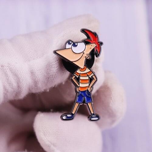 Phineas Enamel Pin Animated TV Series Phineas And Ferb Brooch Cartoon Character Badge Anime Fans Flair Addition