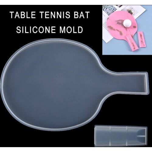 Creative Ping Pong Racket Shape Mold Crystal Casting Epoxy Resin Silicone Mould Handmade Making Decorative Tray Table Crafts