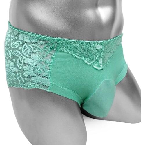 Sissy Floral Lace Panties With Penis Pouch Mens Briefs Underwear Sissy Pouch Panties Fashion Funny Panties Sexy Lingerie