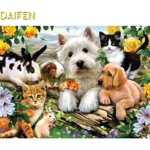 Full Square Diamond embroidery Dog cat rabbit Hamster Full Round Diamond mosaic Dog cat rabbit DIY Diamond painting Cross stitch