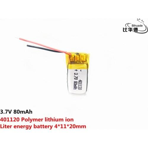 Liter energy battery Good Qulity 3.7V,80mAH 401120 Polymer lithium ion / Li-Po Li-ion battery for tablet pc BANK,GPS,mp3,mp4