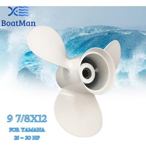 Boat Propeller 9 7/ 8x12 For Yamaha Outboard Motor 20HP 25HP F25HP 30HP Aluminum 10 Tooth Spline 664-45954-01-EL Engine Part