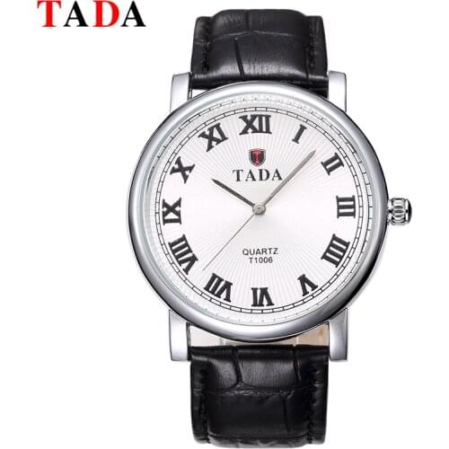 Mens Top Brand Tada High Quality Quartz Analog Hour Clock 30m Waterproof Swimming Luxury Genuine Leather Strap Women Watches Hot