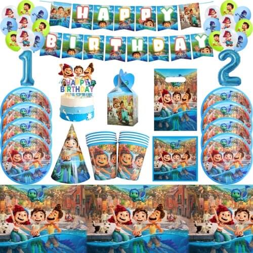 New Movie Luca Disney Pixar Toys Party Decoration Birthday Balloons Set Alberto Birthday Sea Monster Anime Figure Kids Gifts