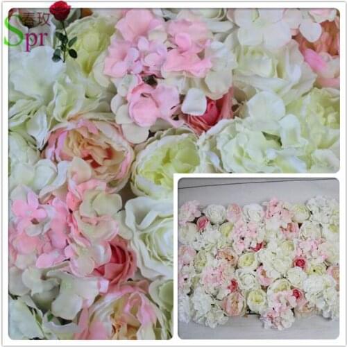 SPR new pink white rose penoy flower wall wedding backdrop artificial flower row and arch decorative flore Free Shipping