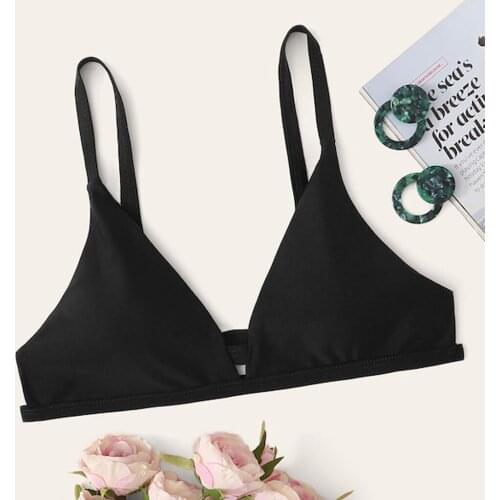 New Sexy Women Solid Swimsuit Push Up Bikini Mujer Negro Padded Swimwear Bathing Beachwear Swimming Top Kупальник Женский 2021