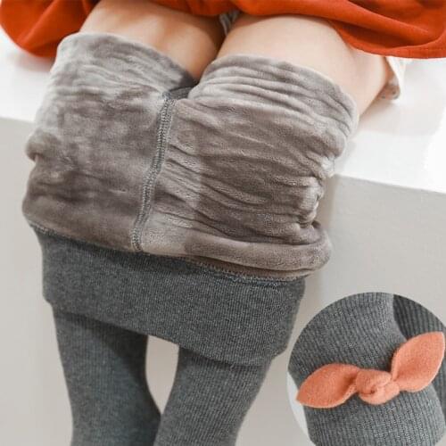 Toddler Girl Winter Pantyhose Child Kid Thermal Thick Velvet Cute Warm Pants Newborn Infant Bow Princess Tights Baby Accessories