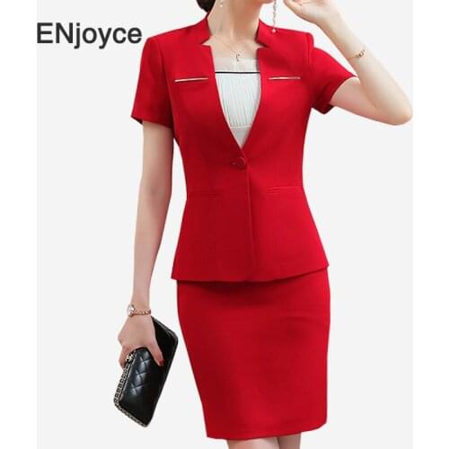 OFEMCINE Women's Business Skirt Suits