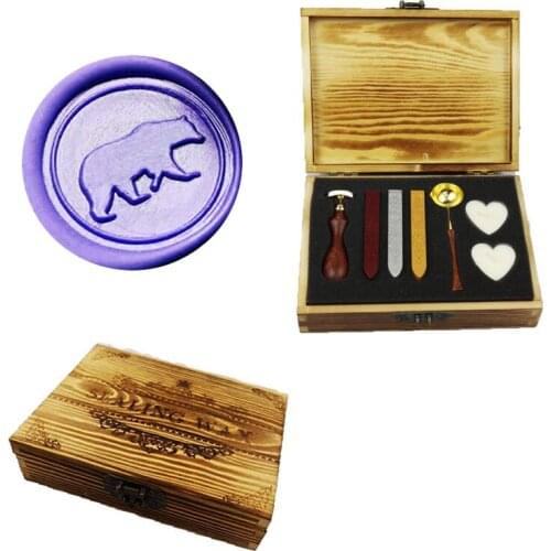 Seal stamp Bear, Wax Seal Stamp, Wedding Invitations ,Vintage Gift Rosewood Handle Custom Picture Letter ,Signature Custom