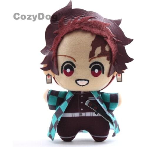 Japan Anime Kamado Tanjirou Plush Keychain Pendant Cartoon Demon Slayer Doll Peluche 15 cm Women Kids Birthday Party Gift