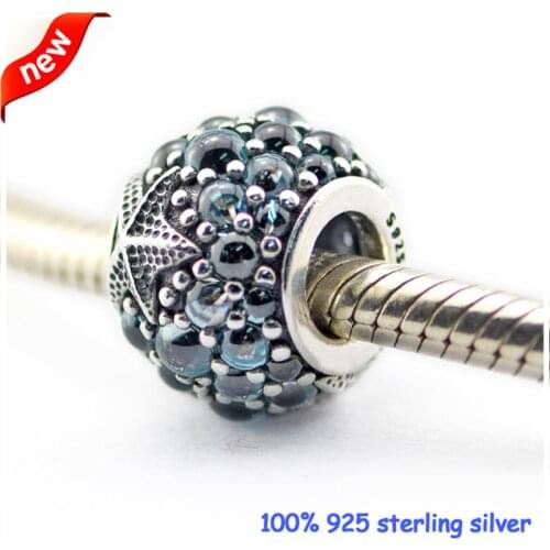Fits Pandora Bracelets 2016 Summer Style Oceanic Starfish Silver Beads Original 100% 925 Sterling Silver Charms DIY Jewelry 9396