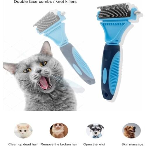 Pets Hair Removal Comb Dogs Cat Fur Trimming Open Knot Comb Brush Grooming Tool For Long Hair Curly Pet Cleaner Dog supplies
