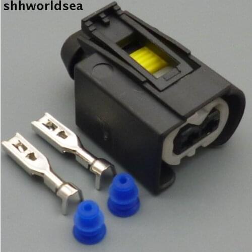 Shhworldsea 2 Pin 3.5mm Auto car waterproof electrical female connector 3.5mm 2 Way Car ABS Sensor plug for BMW car etc