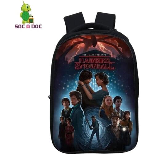 Back To School Bag 14.5 Inch 3d Prints School Bags Boys Girls Backpacks Stranger Things Laptop Bagpack Knapsack Travel Backpack