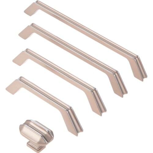 Modern Handle Strip/Square Pull Alloy Knob Gold+Bright Chromium w/screw Simple Furniture Door Drawer Cabinet Kitchen Bathroom