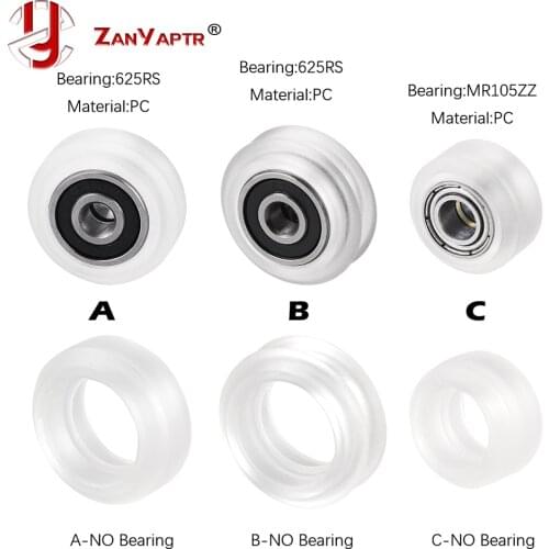 10pcs High precision CNC clear Polycarbonate Xtreme v Mini wheel for Openbuilds v-slot linear rail system