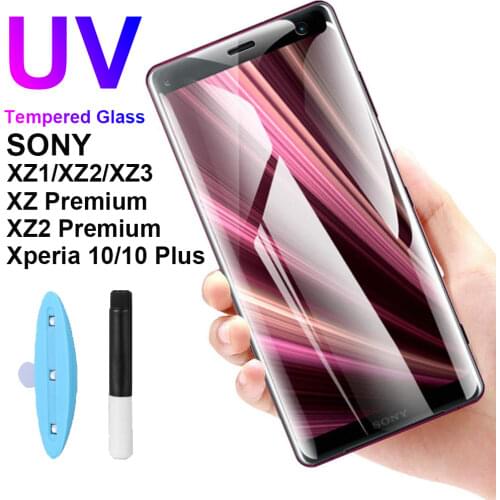9D UV Nano Liquid Curved Full Glue Tempered Glass For SONY Xperia 10 PLUS X10 X10+ XZ1 XZ2 XZ3 XZ XZ2 Premium Screen Protector