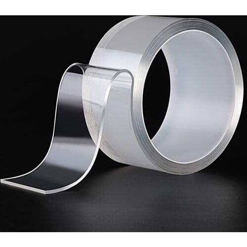 1M/2M/3M/5M Transparent Magic Nano Tape Washable Double-Sided Adhesive Decorative Tape Reusable Traceless Universal Hook