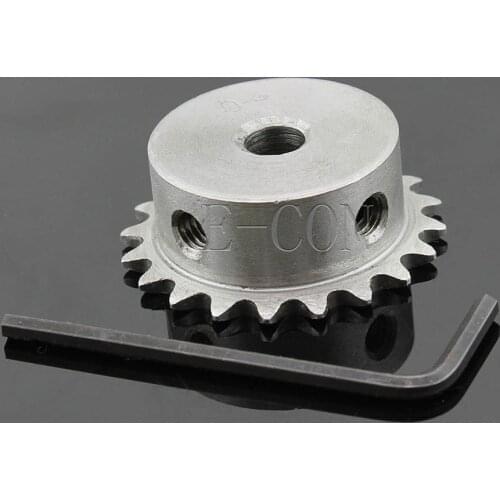 1pcs 8mm Bore 20 Teeth 20T Metal Pilot Motor Gear Roller Chain Drive Sprocket