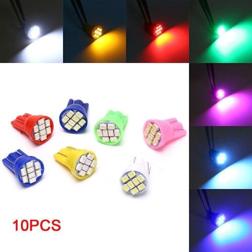 10 Pcs T10 Led W5w Car Parking Light 8 Smd 1210 Led W5w 2825 158 192 168 Wedge Bulb Auto Dashboard Indicator Lamps Dc 12v