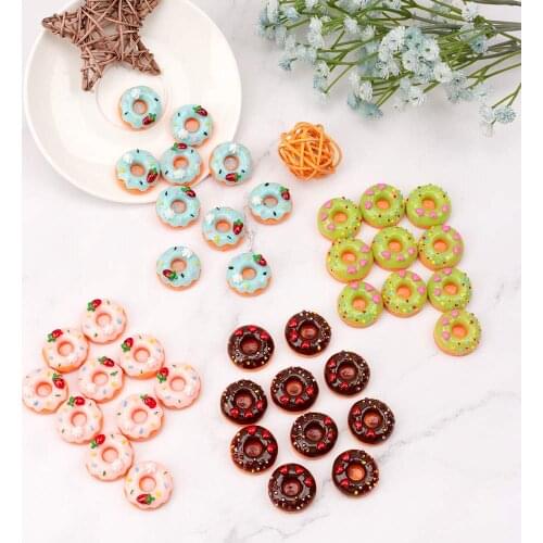 23mm Flat Back Resin Donut shape resin decor for DIY Jewelry Necklace keychain Hair Clips Accessories Resin Cabochons Decoration