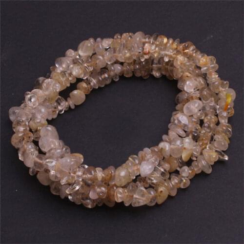 3-5x6-8mm Yellow Rutilated Quartzs Beads Natural Freeform Chips Stone Beads For Jewelry Making Beads 32'' DIY Beads Trinket