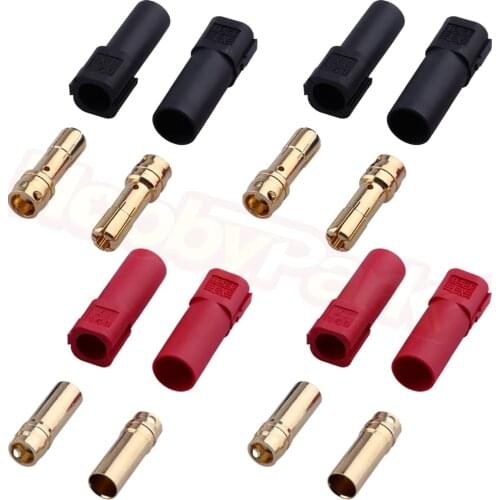 4 Pairs XT150 Connector Plugs (Unassembled) Male & Female 6mm Gold Banana Bullet Plug Connectors for RC Lipo Battery ESC Motor