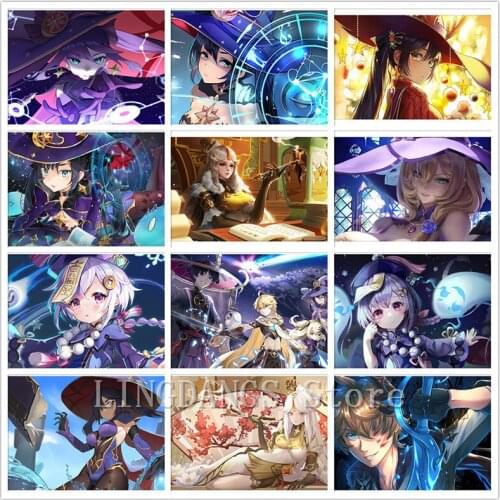 5D DIY Full Drill Diamond Painting Game Anime Genshin Impact Series Diamond Mosaic Embroidery Cross Stitch Kits Home Decor Gift
