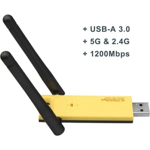 USB 3.0 Wifi Adapter 5G Free Driver Antenna 600 1200Mbps Wifi USB Ethernet Network Card Dual Band Wireless Wifi Dongle Receiver