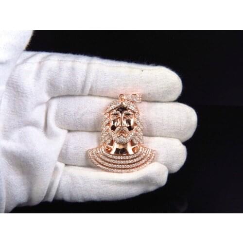 Free chain 2016 Men boy gift 50mm pendant micro pave cz bling rose gold mens necklace hiphop