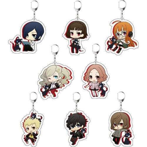 Game Persona 5 Anime P5 Akira Kurusu Anne Takamaki Two Sided Big Size Acrylic Keyring Keychain Key chain