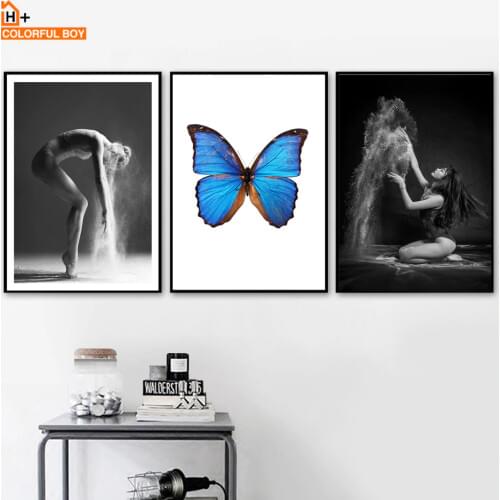 COLORFULBOY Butterfly Dancer Canvas Art Print Posters And Prints Canvas Painting Wall Pictures For Living Room Decor