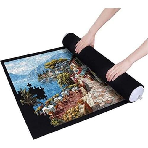 Kids Puzzle Toy Jigsaw Roll Felt Play Mat 15000psc Children Learning Toys Puzzle Accessories Portable Travel Crawling Mat Baby