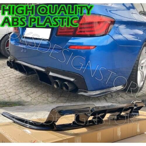 For BMW F10 520i 520d 530d 528i 535i 535d 550i 550d M TECH Rear Bumper Diffuser 3 PIECE ABS Plastic Black Rear Diffuser Bumper