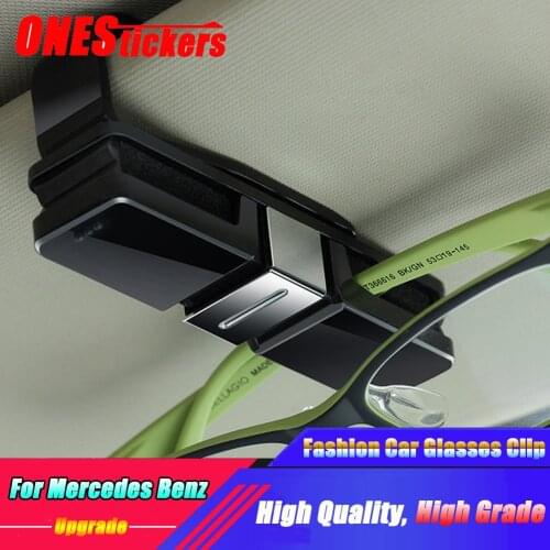For Mercedes Benz A B C E GLC CLA GLE Class W177 W247 W205 W213 X253 C118 W167 Car Sunshade Glasses Clip Business Card Holder