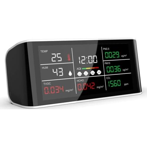 DM69 CO2 Meter PM2.5 PM10 HCHO TOVC Temperature Humidity Infrared NDIR Detector Multifunctional Air Quality Analyzer Monitor
