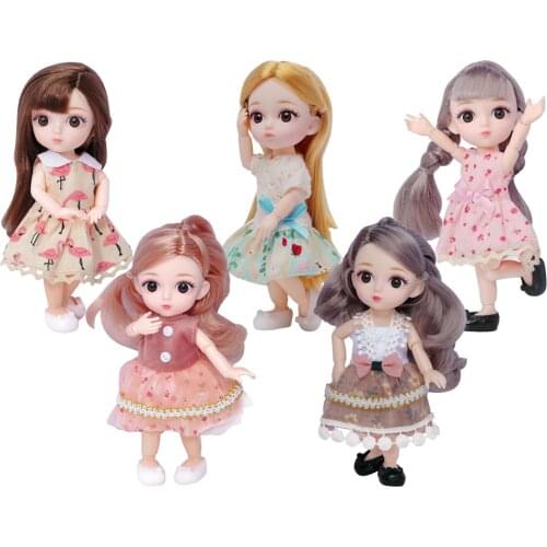 Flexible 12 Joints Baby Doll Long Hair Dress Up For Toy Girls Gift DIY