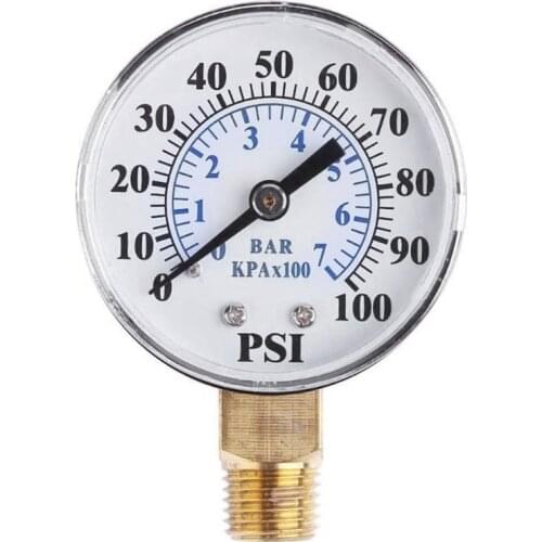 Pressure Tester Gauge Tools 0-100 Psi 0-7Bar 1/8 Inch Npt Face Side Mount Pressure Gauge Dial Air Compressor Meter Hydraulic
