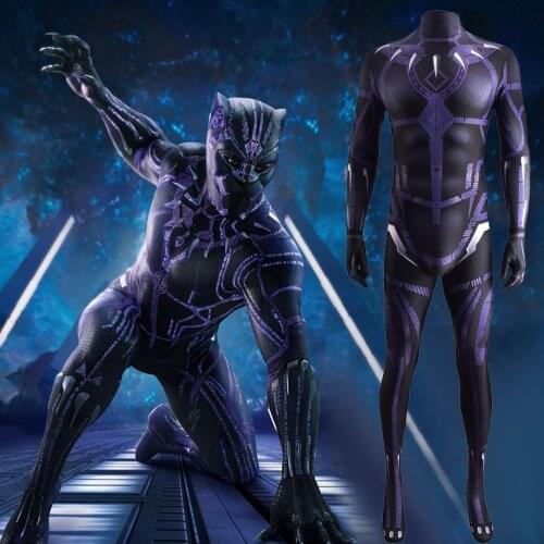 Panther Cosplay Costume Lycra Spandex Superhero Zentai Suits Halloween Costume Superhero Wakanda Forever Costume For Adult Kids