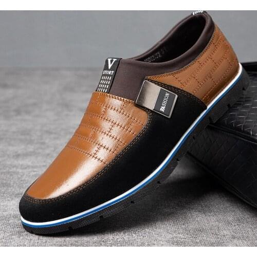 New Microfiber Mens Shoes Man Sports Sneakers Walking Shoes Full Dress Office Business Shoes Comfortable Flat Loafers Size 38-46