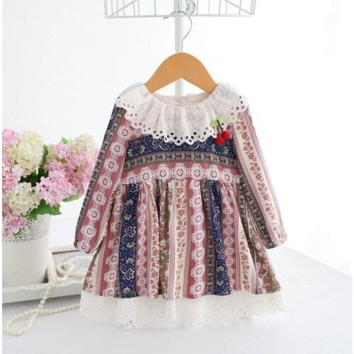 Baby Girls Dress Floral Print Baby for Vestido Clothing Outfit Clothes Kids Bohemian Infant Girl Dress with Berry 0-2Y