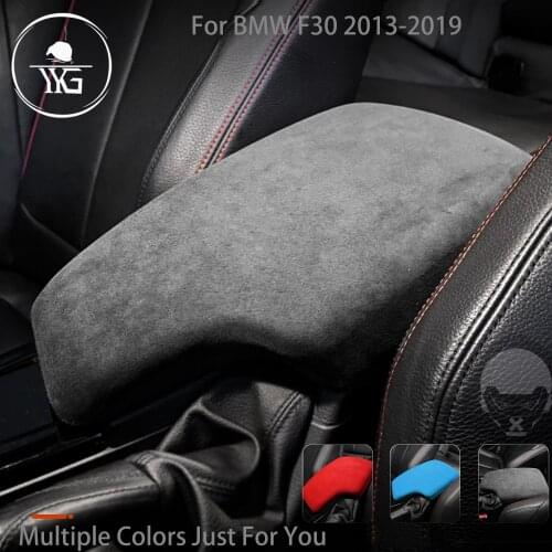 Turn Fur Suede Wrap Cover For BMW 3 Series F30 2013-2019 Armrest Box Center Console Panel Trim ABS Molding Car Interior