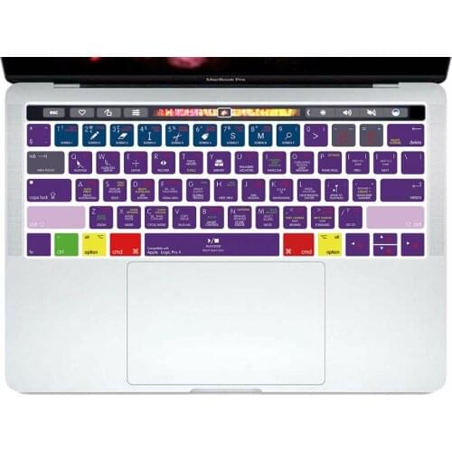 Hotkey Shortcut Rubber Keyboard Cover Skin For MacBook Pro 13" 15" 2016 Laptop with Touch ID and TouchBar Skin Protector