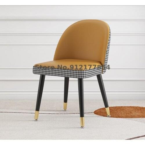 Net red light luxury dining chair modern minimalist household stool nordic iron art makeup dressing desk chair back ins