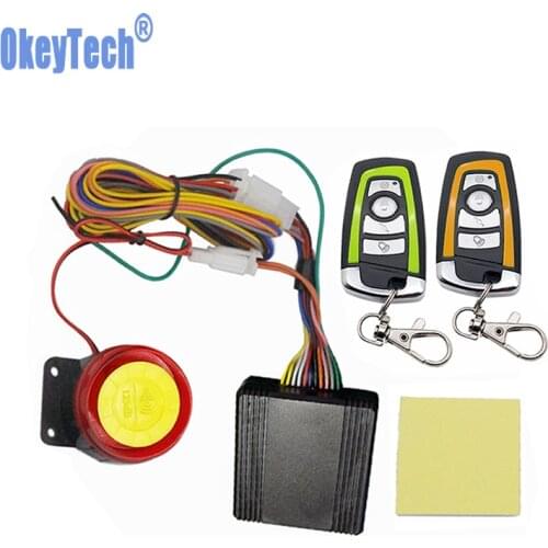 OkeyTech Keyless Entry Tricycle Motorcycle Alarm System 2 Remote Control Key 150M Universal Waterproof Anti-theft Security Alarm