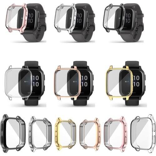 TPU Soft LCD Screen Glass Protector Case Smartwatch Shell Edge Frame For Garmin Venu SQ Watch Protective Bumper Cover Protection