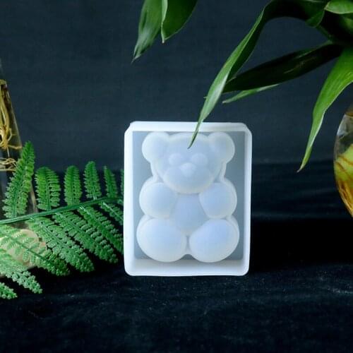 DIY Resin Crystal Epoxy Three-dimensional 3D Mirror Coquetry Bear Silicone Mold Aroma Gypsum for Jewelry making tools