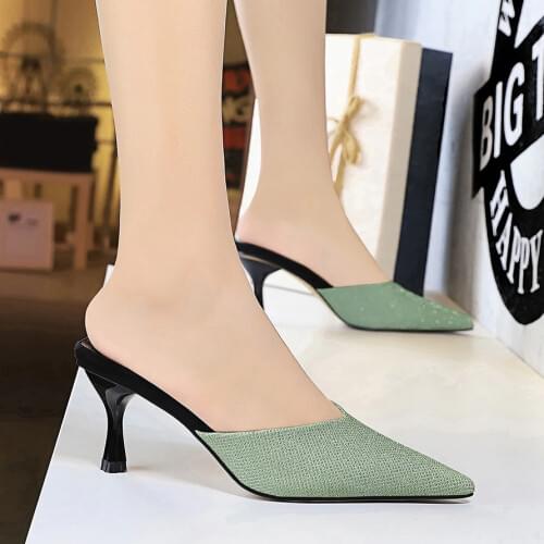 Mules High Heels Sexy Bigtree Shoes Fetish High Heels Dress Shoes Women Luxury Heels Pumps Women Shoes Chaussures Femme Ayakkabi