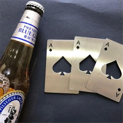 Creative Poker Shaped Bottle Opener Stainless Steel Ace of Spades Card Shaped Beer Bottle Opener Household Tool