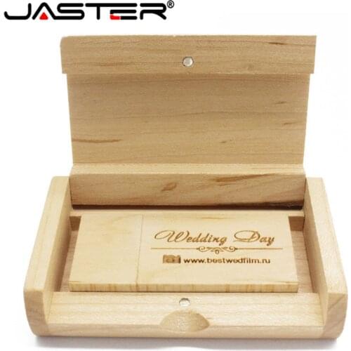 JASTER Personalised Natural Maple Wood USB 2.0 Flash Memory Pendrive Sticks Wedding Photography 4GB 8GB 16GB 32GB 64GB Pen drive